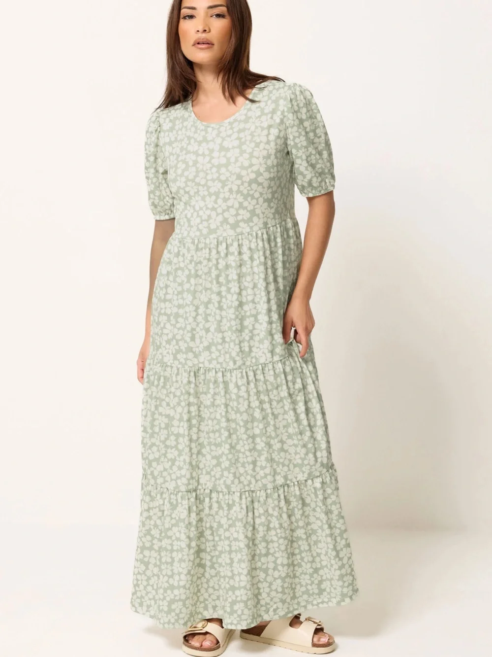 brown maxi slip dress Long Slip Dress in Brown Hibiscus
